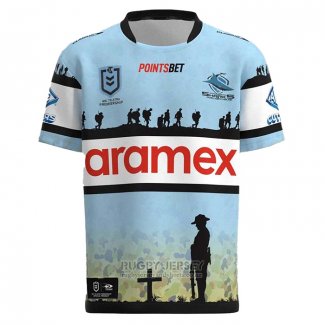 Jersey Cronulla Sutherland Sharks Rugby 2023 ANZAC